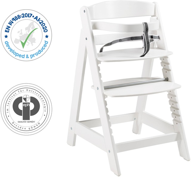 roba® Hochstuhl »Treppenhochstuhl Sit Up Click, weiss« () aus Holz