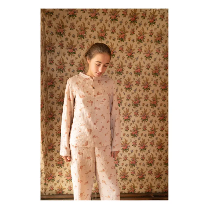 Risu Risu Pyjama Deli Fleurs Double Gaze | Ecru