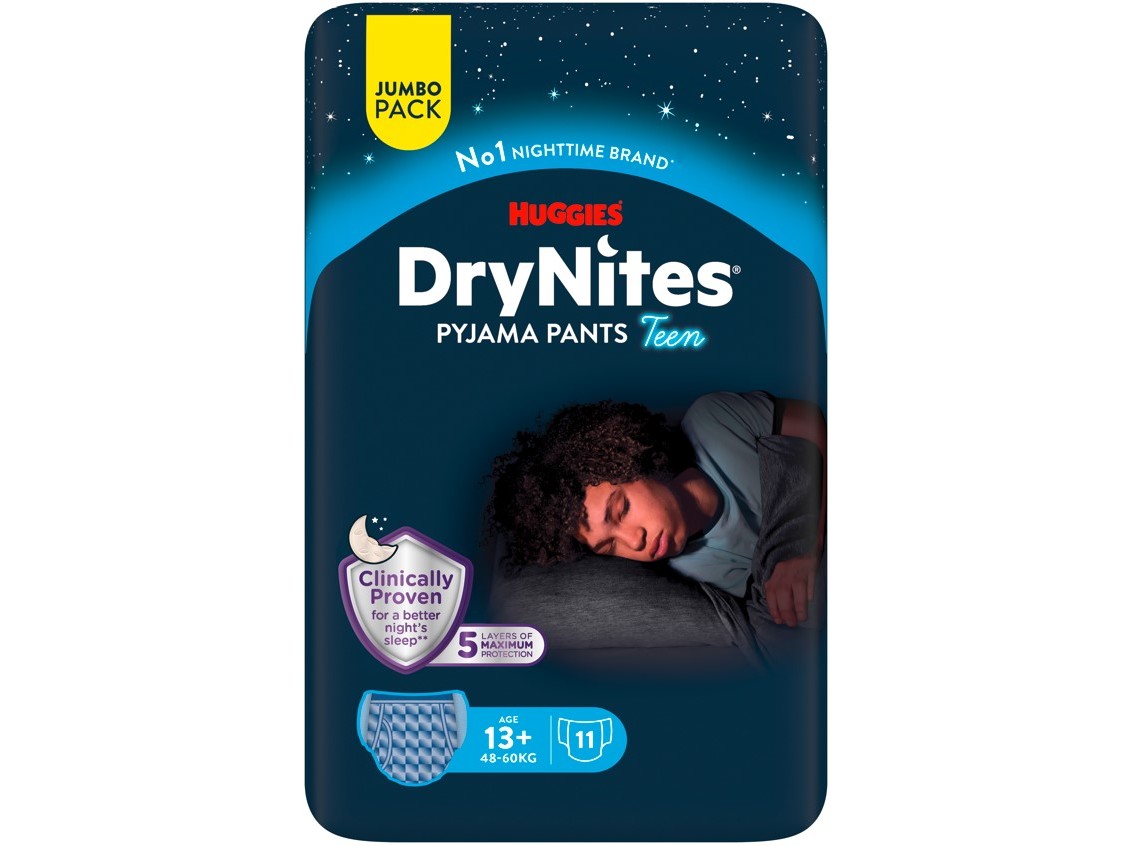 FRALDA CUECA HUGGIES DRYNITES MENINO 48-60KG 13  11UN