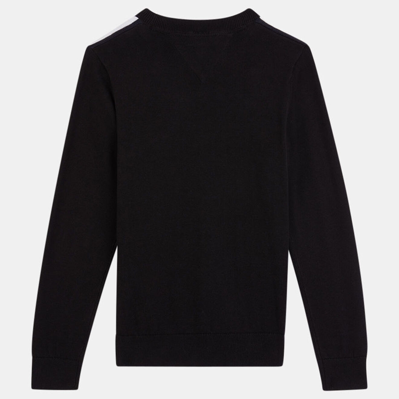 Tommy Hilfiger Pull en Maille de coton à bandes épaules noir