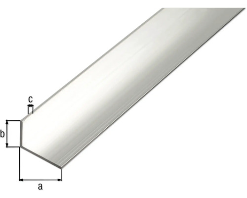 Hoekprofiel aluminium naturel 40x10x2 mm, 1 m