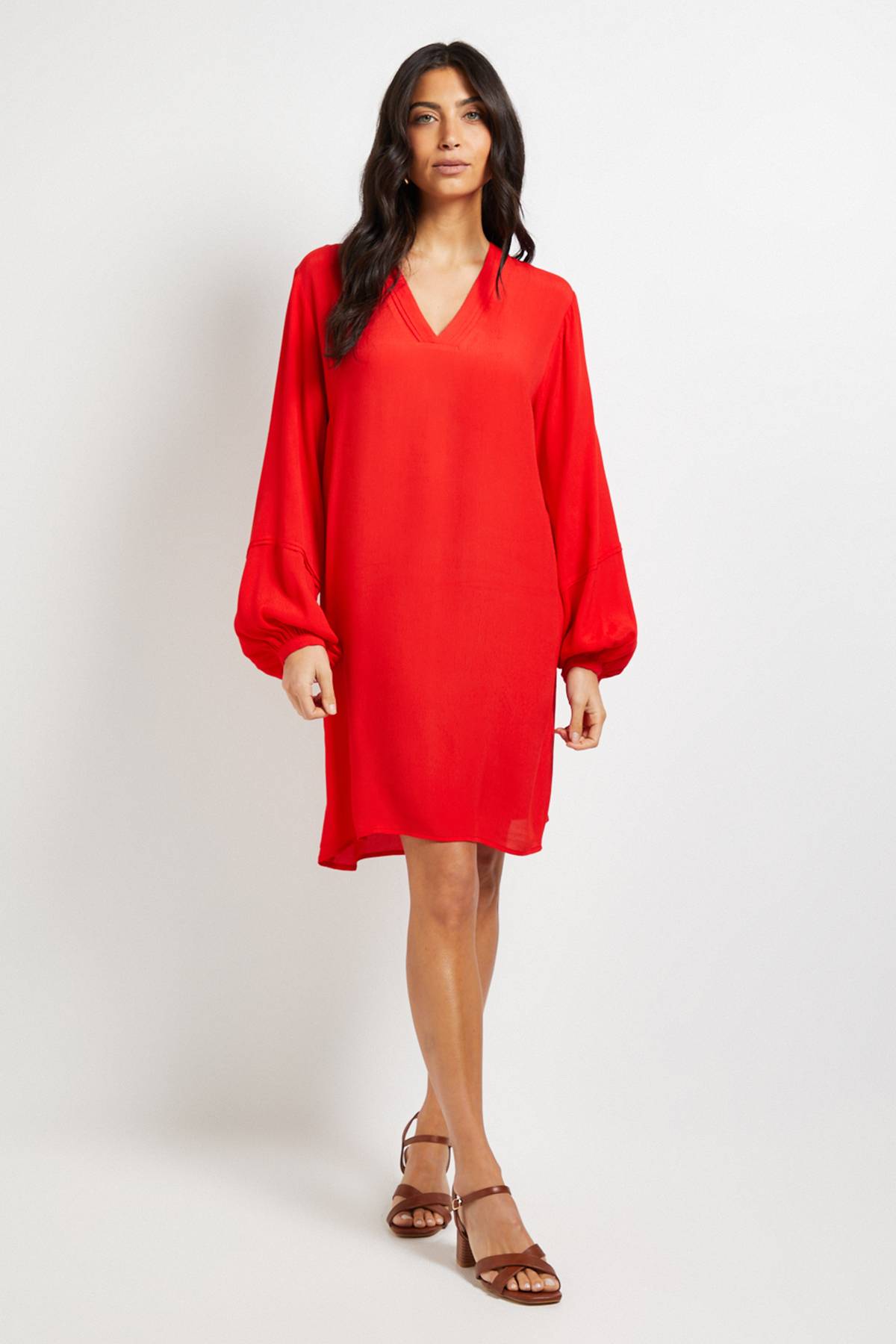 Wallis Robe Droite Sans Col en Viscose avec Détails de Coutures