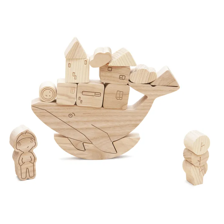 Babai Toys Jeu d'équilibre Baleine en bois