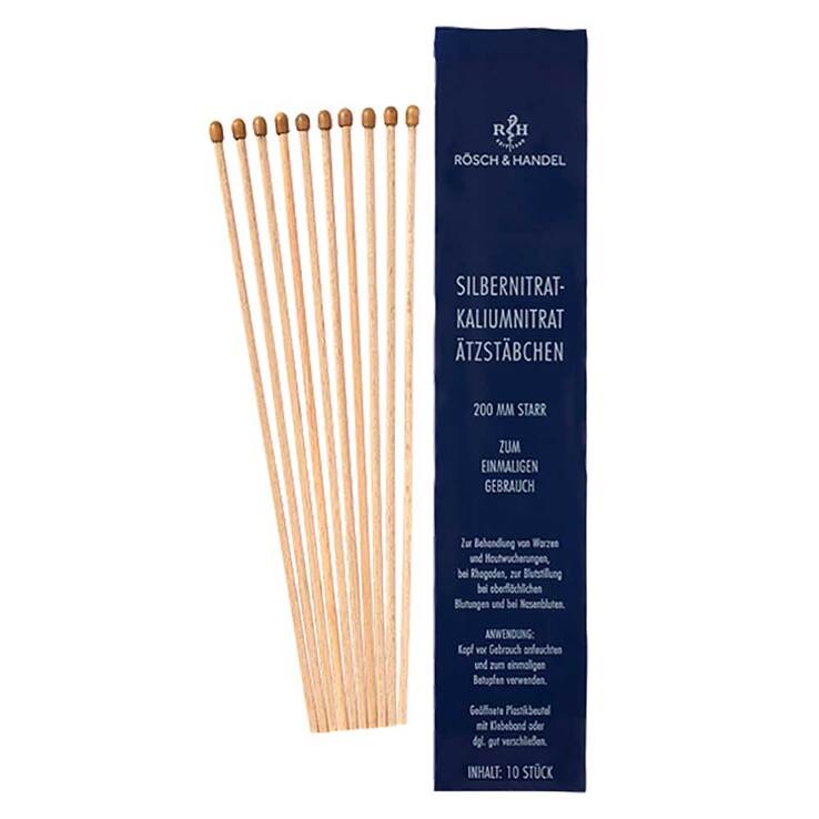 SILBERNITRAT-KALIUMNITRAT ÄTZSTÄBCHEN 200 mm starr, 10 St