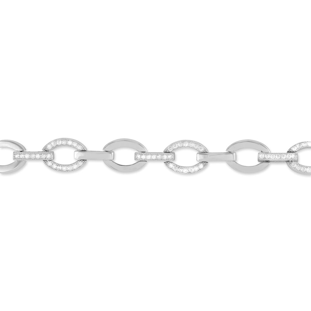 Bracelet Jonc Tehei Argent Blanc Oxyde De Zirconium