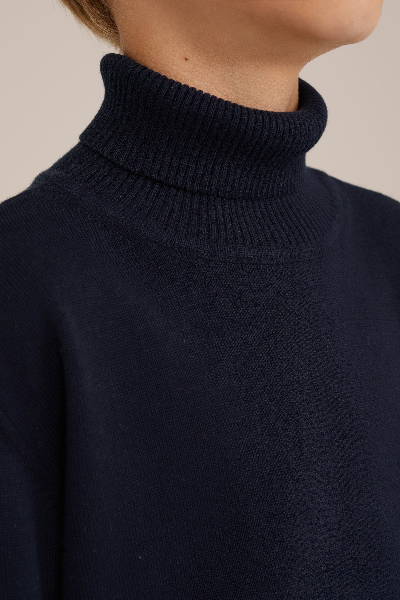 Jongens fijngebreide coltrui WE Fashion Donkerblauw