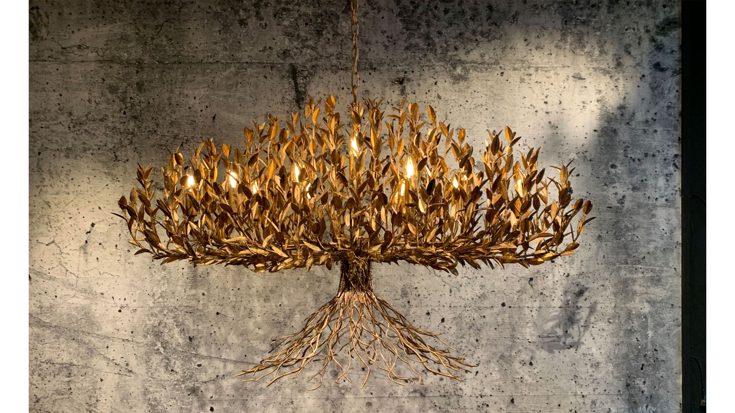 Hanglamp LB039/12+1 ambachtelijk brons Aix  | Leclercq & BouwmanB120 x D60 cm