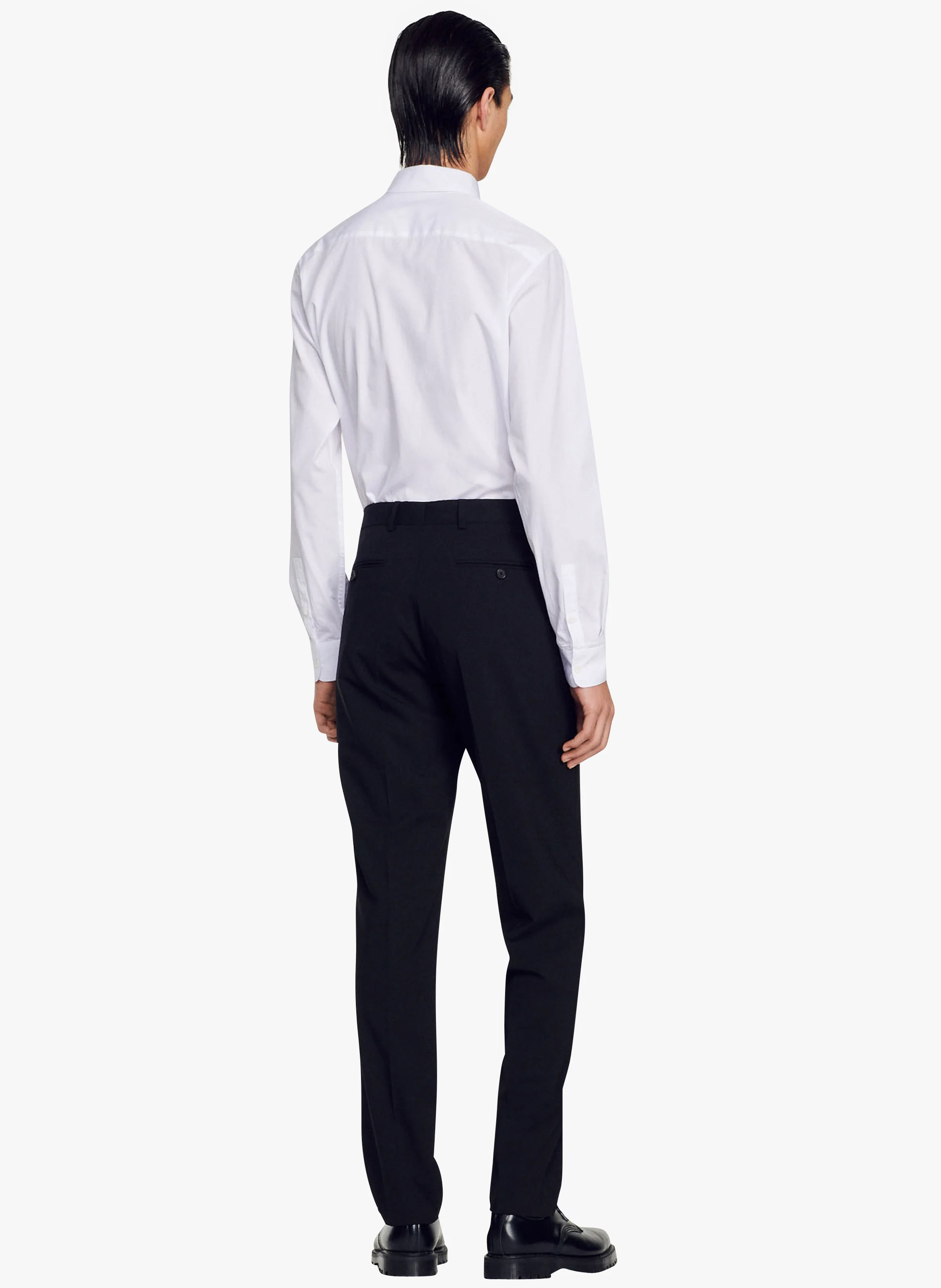 Pantalon de costume regular-fit en laine | Noir
