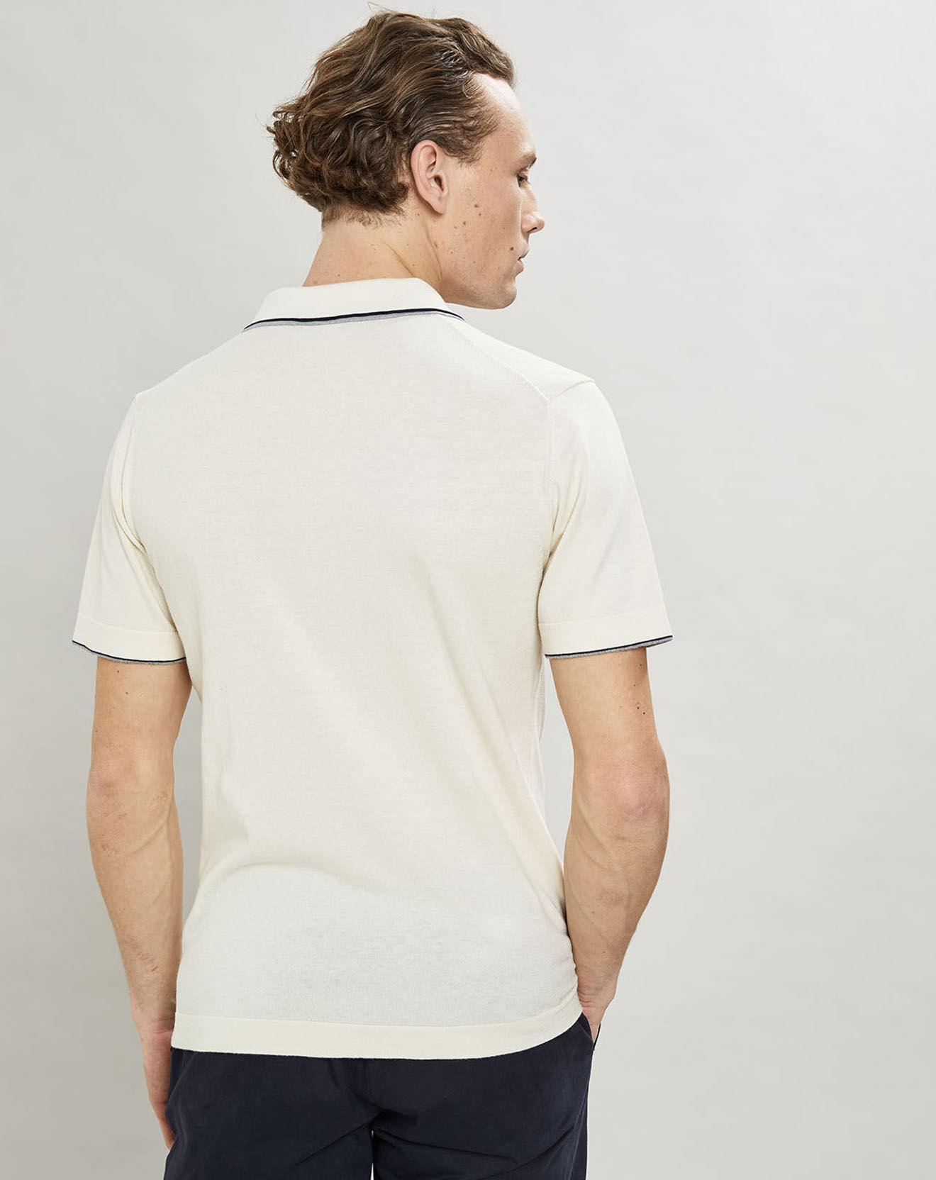 Hackett London Polo en maille Coton & Soie beige