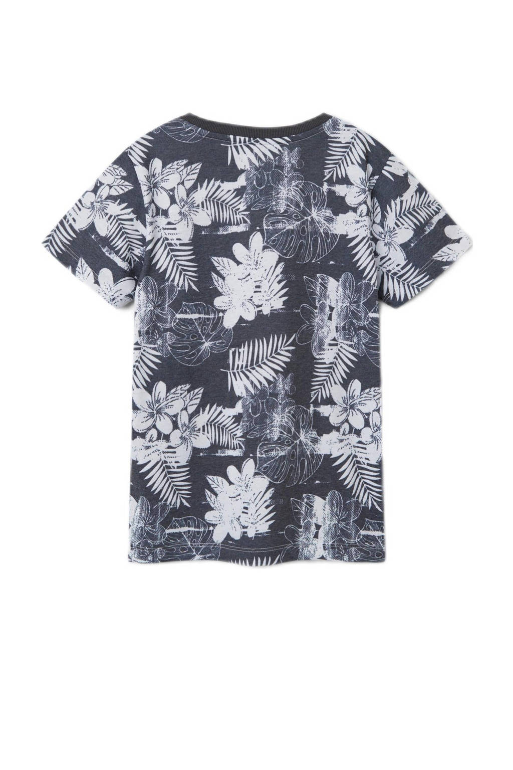 NAME IT T-shirt NKMFILES met all over print donkerblauw/wit