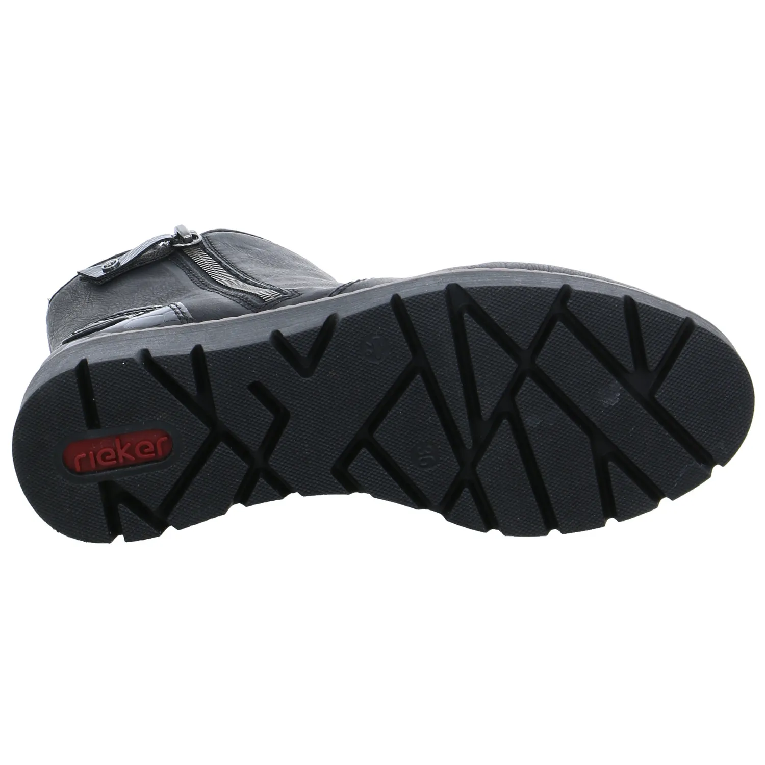 RIEKER Comfort-Stiefelette Schwarz Lederimitat  mit Wechselfussbett