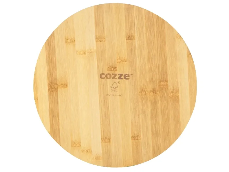 Cozze® pizzaskærebræt Ø350 x 15mm Bambus træ