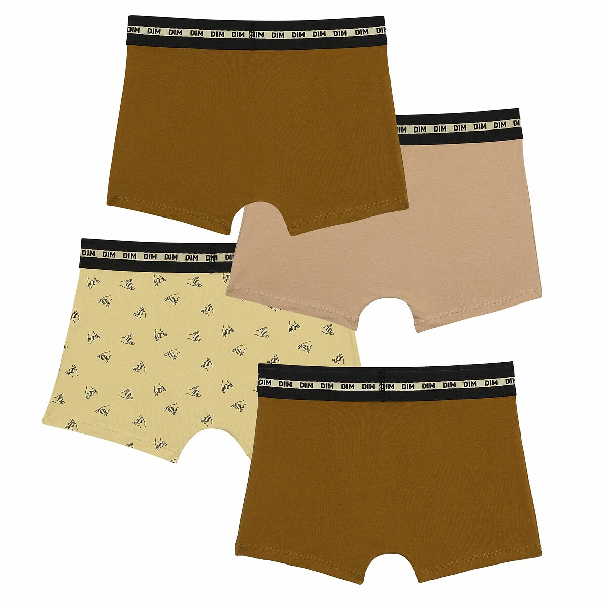 DIM<br>Conjunto de 4 cuecas boxer de algodão da moda