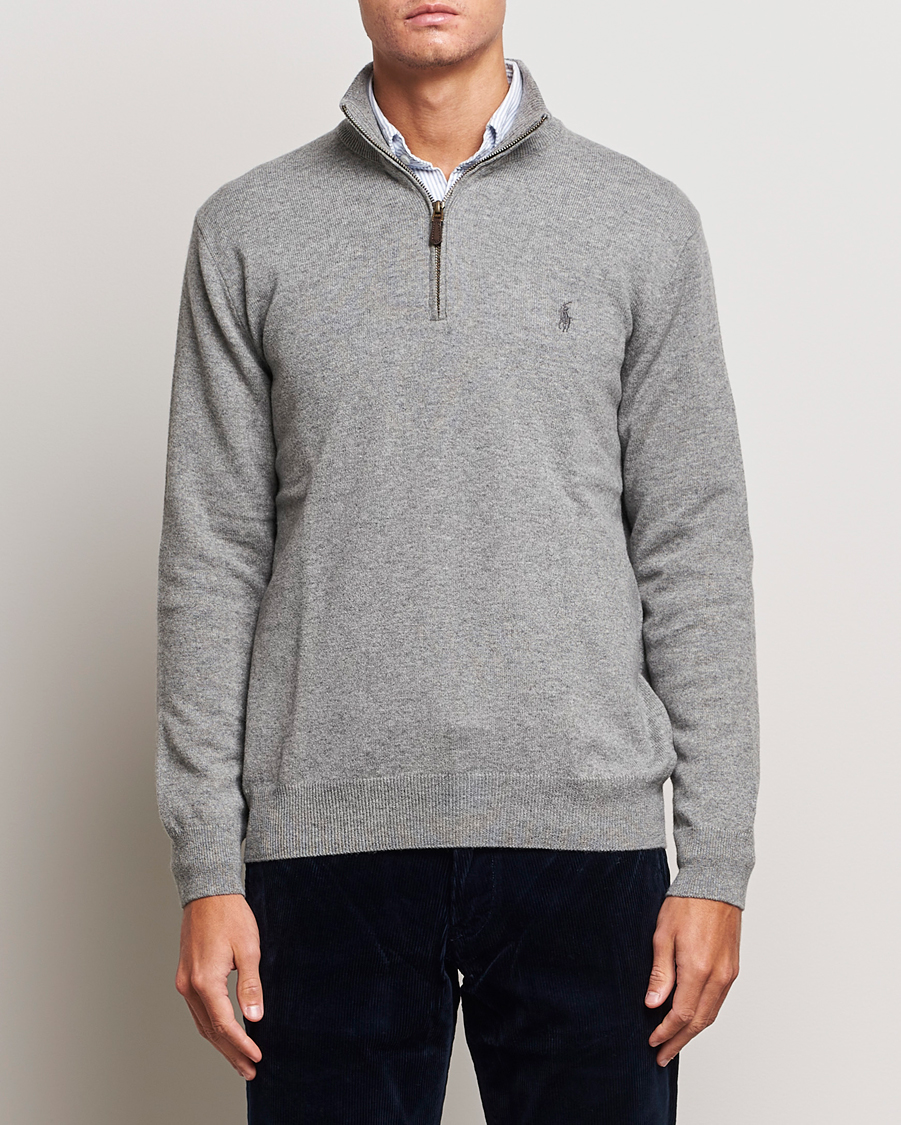 Polo Ralph Lauren Merino Half-Zip Sweater Fawn Grey Heather