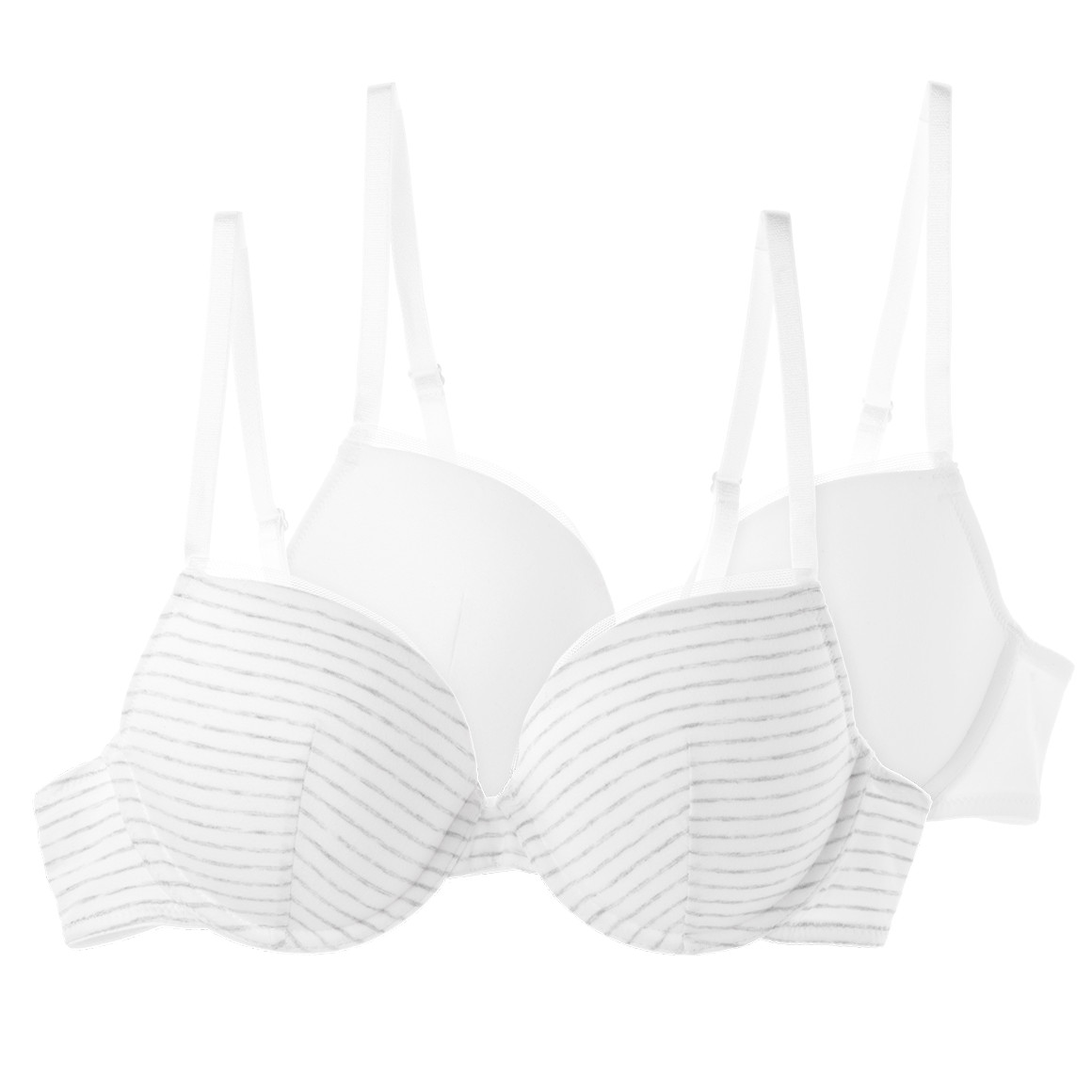 Gina Benotti 2 Damen Bügel-BHs mit wattierten Cups weiss