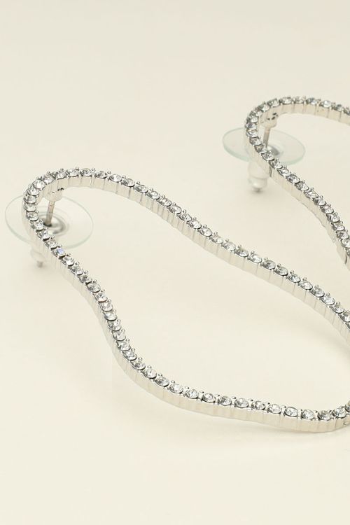 Oorbellen met organische vorm met strass