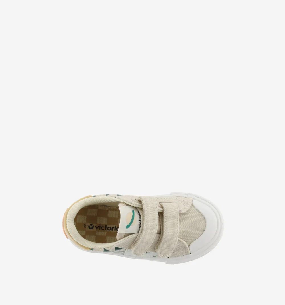 TRIBU BRIDES DAMIER Baskets pour enfant imprimé à carreaux VERDE