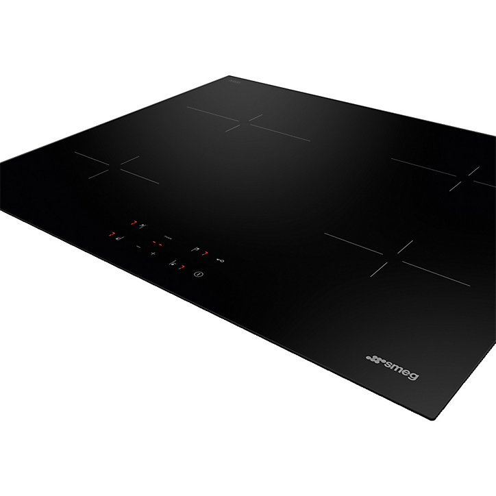 Plaque de cuisson en vitrocéramique 4 foyers Elementi L. 60 cm SE264TD1 Smeg verre noir