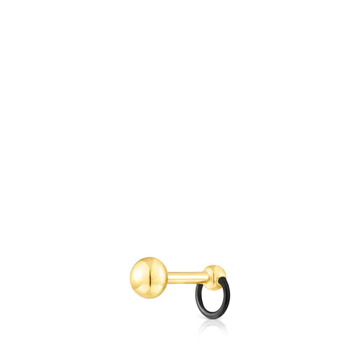 piercing grosso em aço IP preto e aço IP dourado