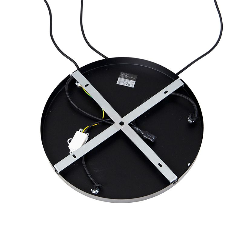Design hanglamp zwart met goud en smoke glas 3-lichts - Zuzanna