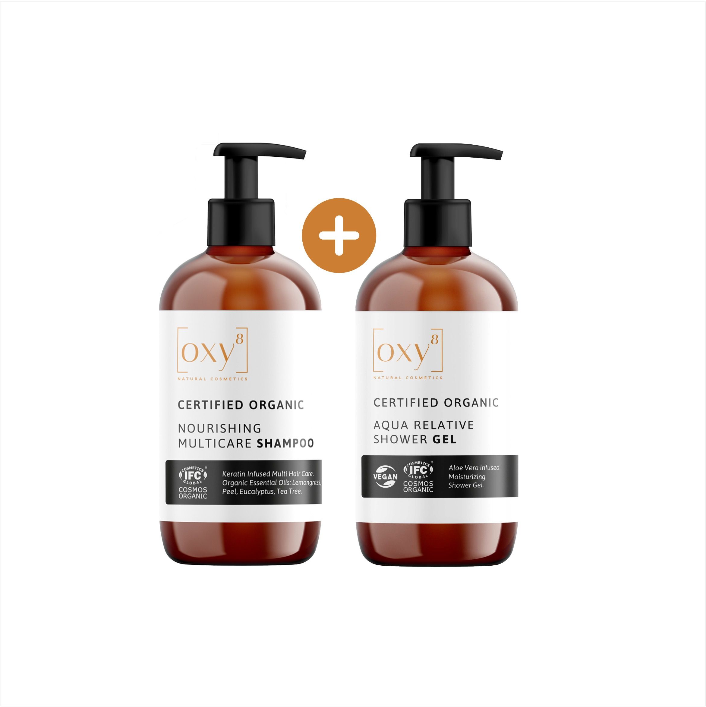 oxy8 Naturkosmetik Set - HAAR SHAMPOO & SHOWER GEL - Pflege Duo für den Mann