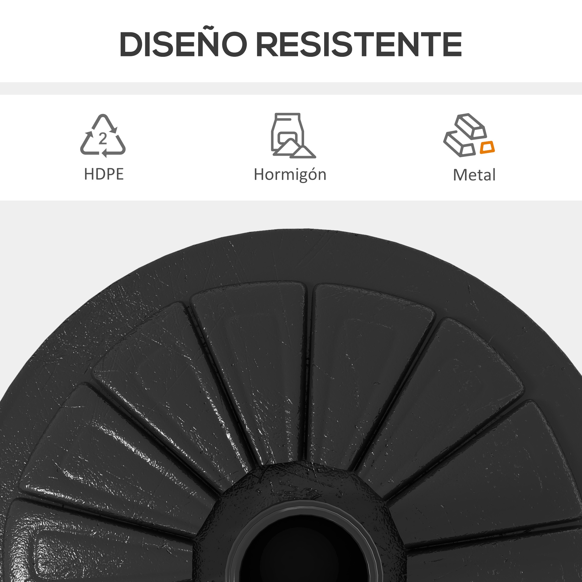 Base para guarda-sol Outsunny preta