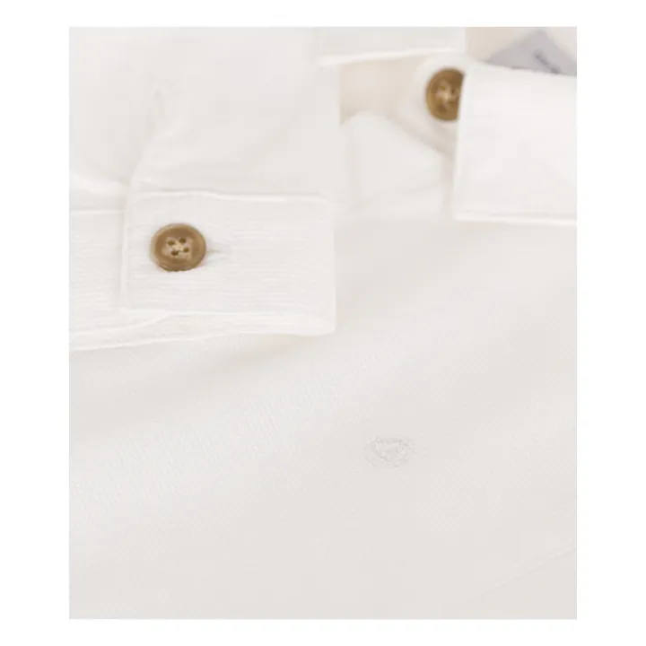 Petit Bateau Chemise Magnus Piqué de Coton | Blanc