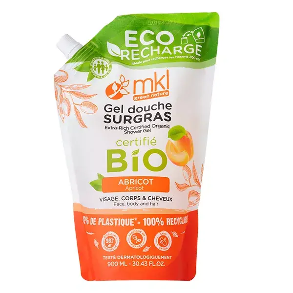 Gel de Banho Orgânico MKL Green Nature Eco-refill** Damasco 900ml