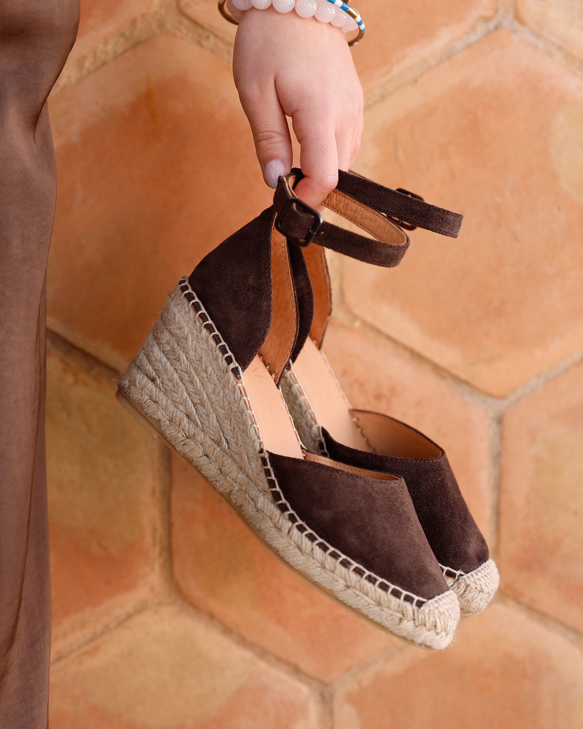 VIA VAI bruine espadrilles Flora Braid