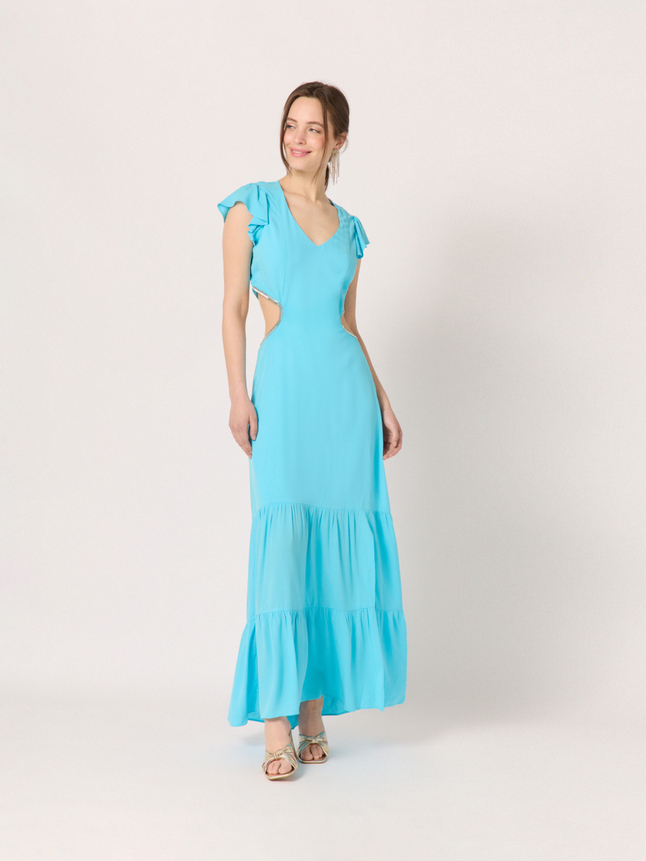 Robe longue à découpes