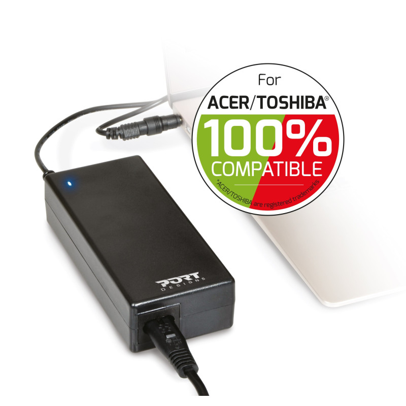 (90W) Universal Acer / Toshiba Power Netzteil inkl. 3 Adaptersteckern (900007-ACTO) - Schwarz