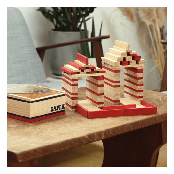 Kapla Coffret Carré - 40 planchettes  | Rouge