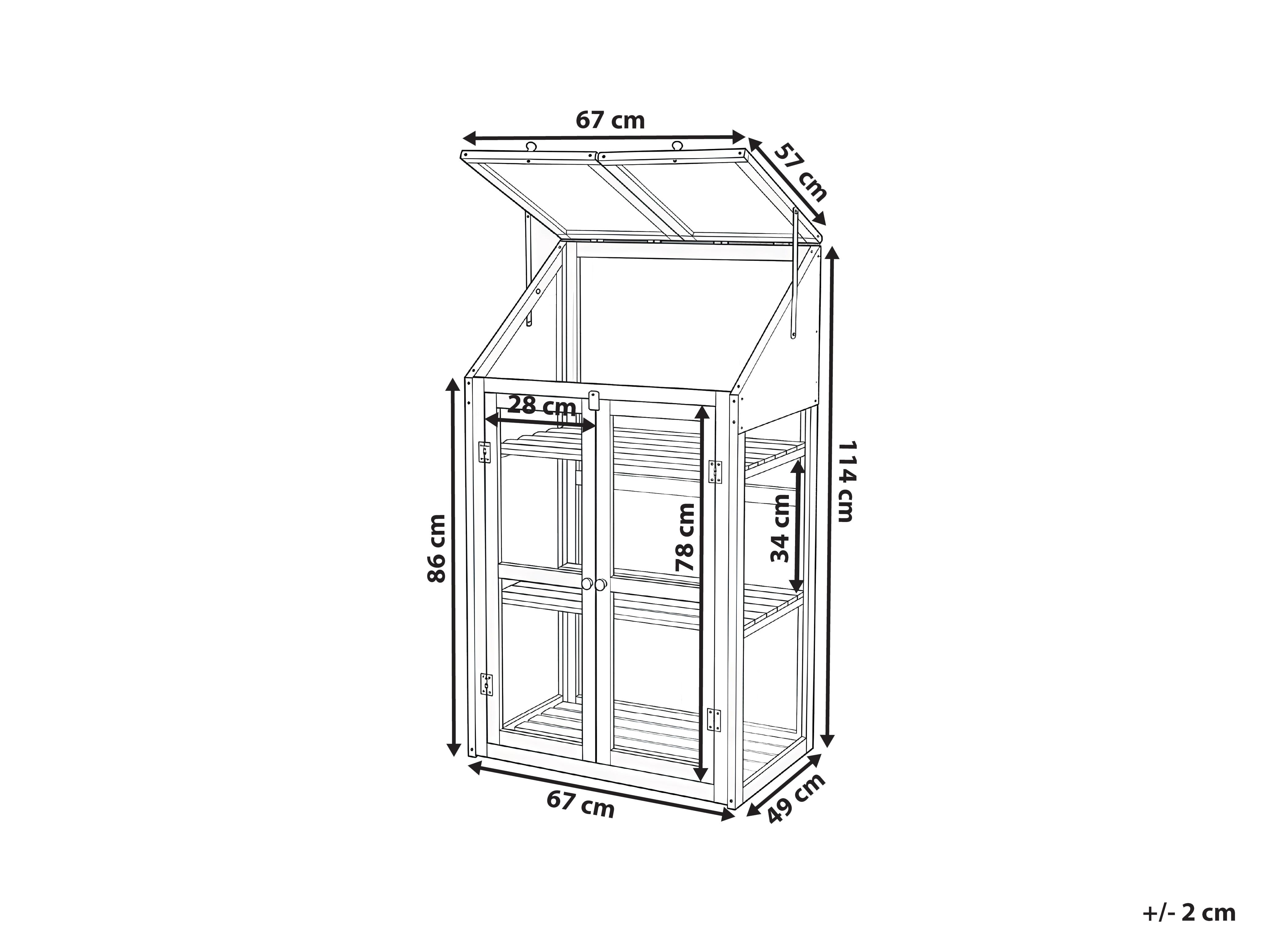 Balkonkas VOLVERA Dennenhout Lichtbruin 49 cm