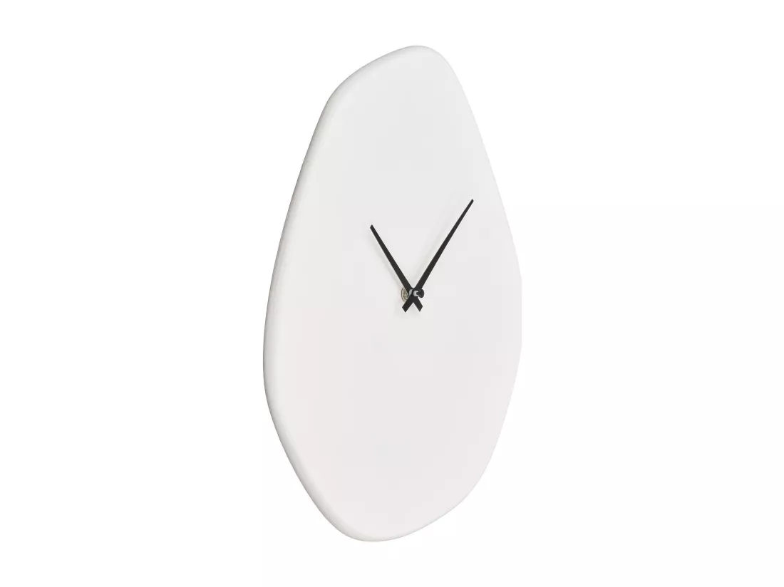 Horloge murale organique Vienna ciment blanc cassé 28 x 33 cm