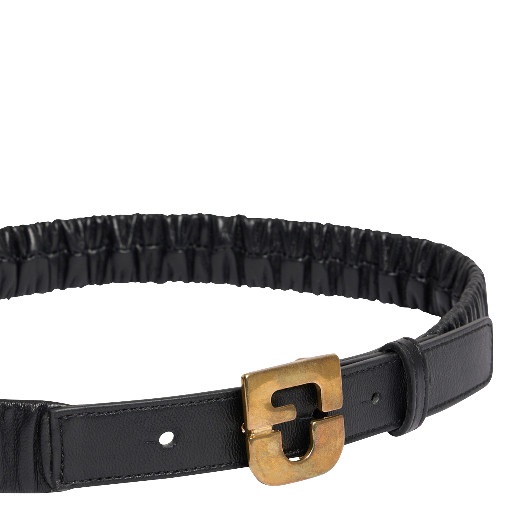 ROSALIE - Ceinture élastiquée en cuir | Noir