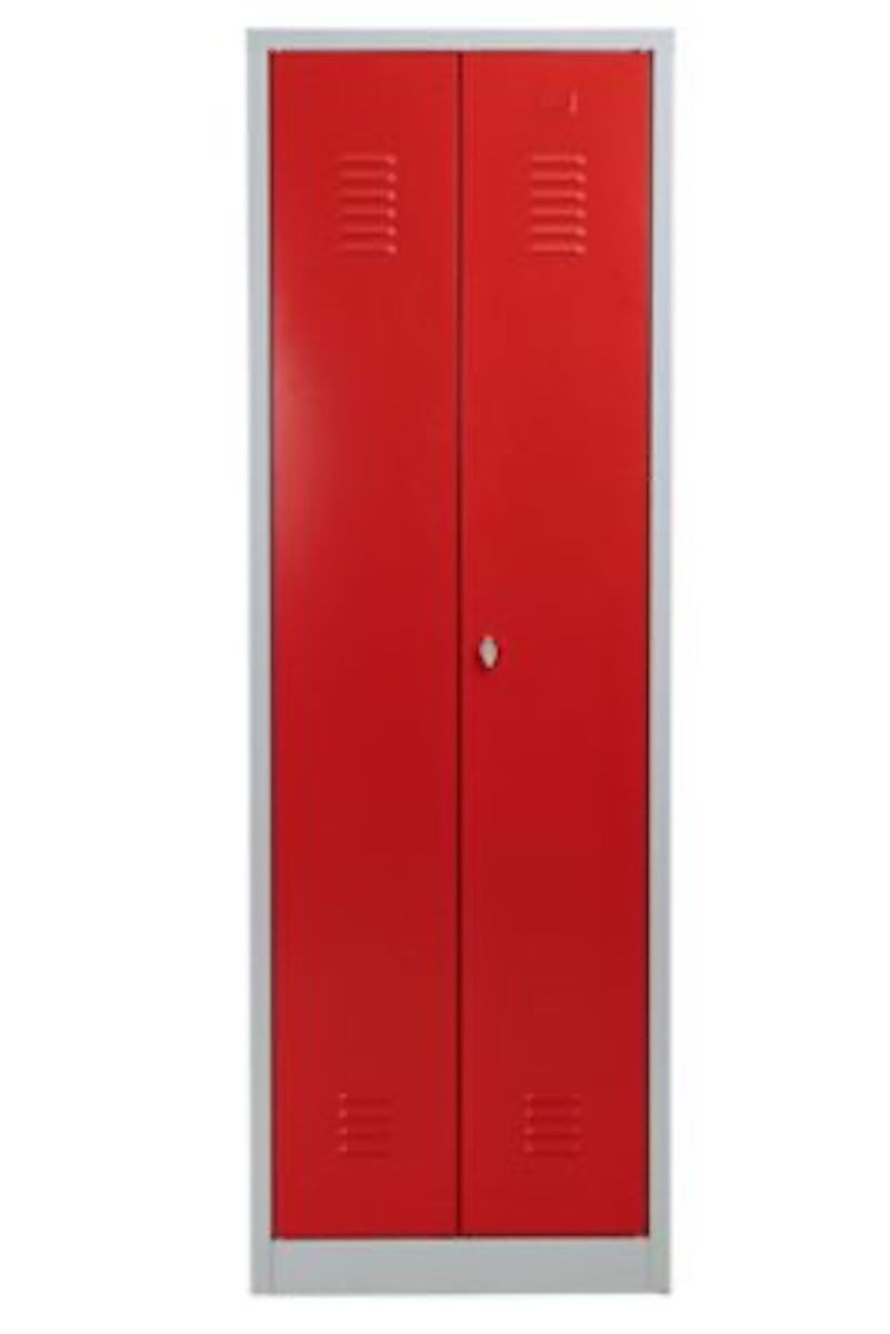 PROREGAL Metalen Locker Dolfijn HxBxD 180 x 60 x 50 cm Hangslot Grijs-Rood