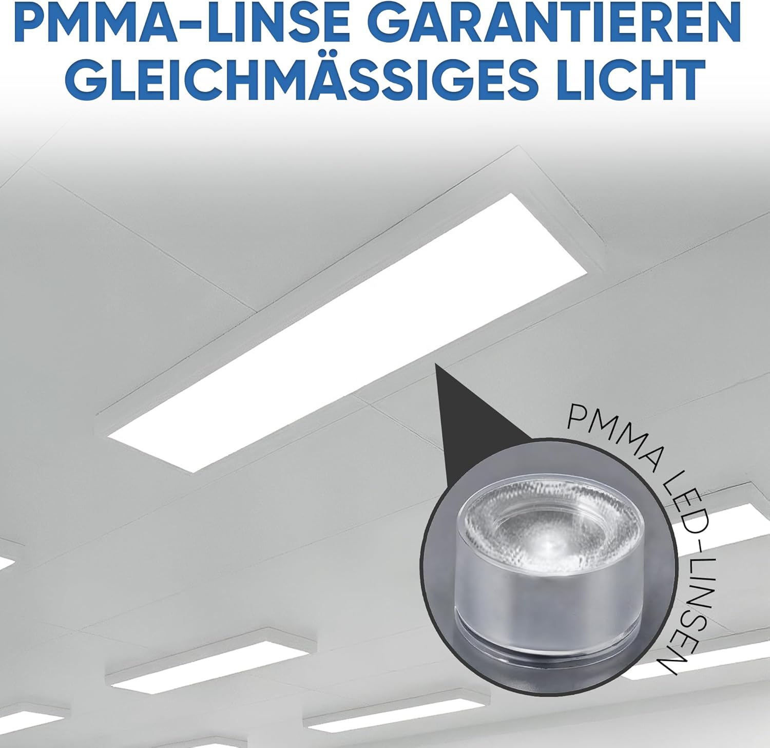 LED Panel Deckenleuchte - 6 x 120x30 Tageslicht 4000lm - LED Panel Decke Kaltweiß Aufbau Deckenbeleuchtung Deckenlampe (6500K mit Aufbaurahmen)