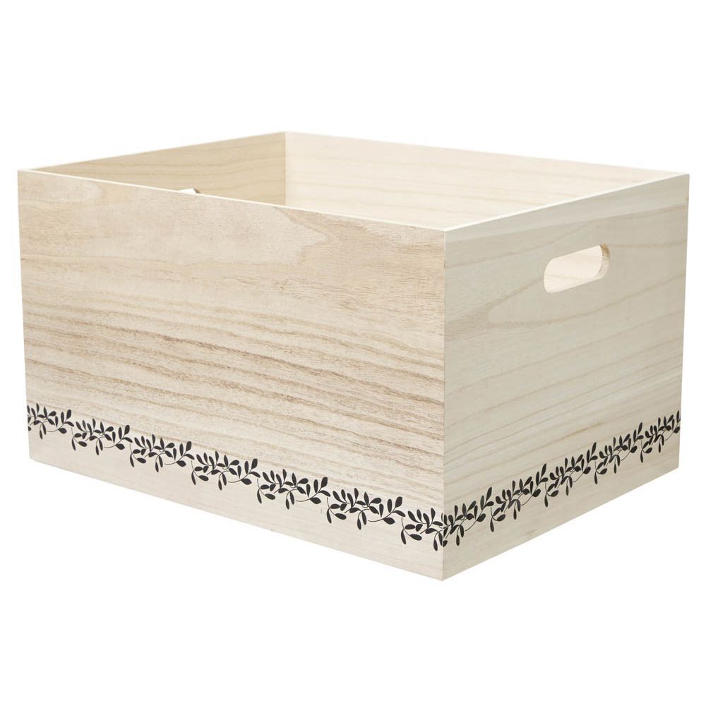 Caisse de rangement en bois L.33 x l.23 x H.21 cm