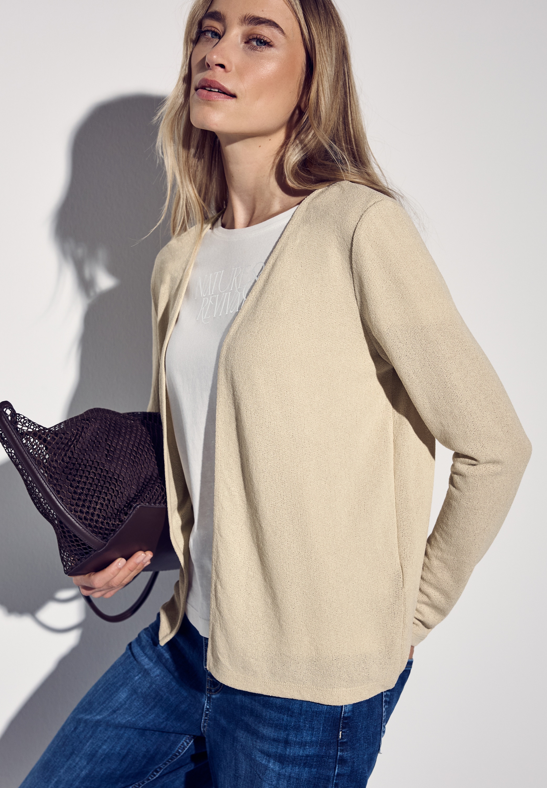STREET ONE Shirtjacke »NETTE« im Strick Look