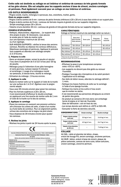 Colle carrelage sol intérieur/extérieur gris 25 kg
