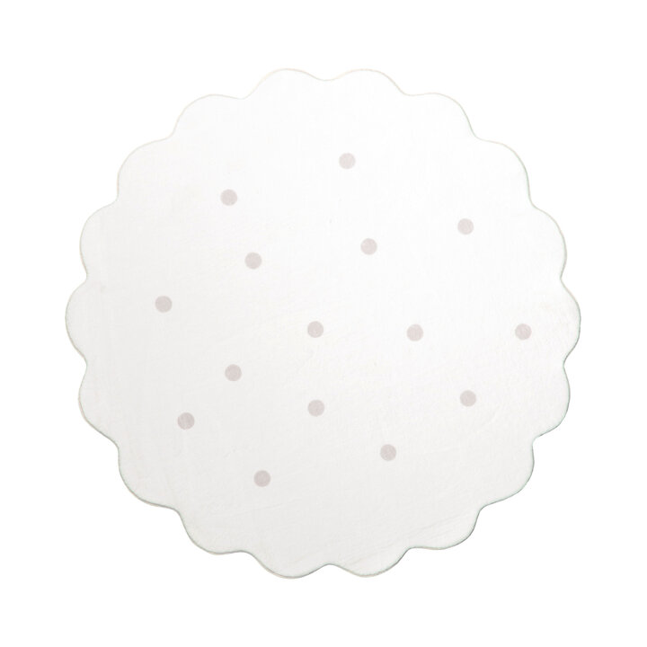 Rond wasbaar vloerkleed - Cloudy Stippen Wit
