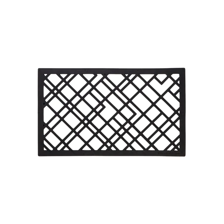 tica copenhagen - Gummi-Fussabtreter, 45 x 75 cm, lines / schwarz