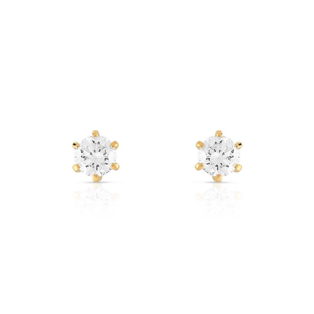 Boucles d'oreilles or 750 jaune diamant H/P1