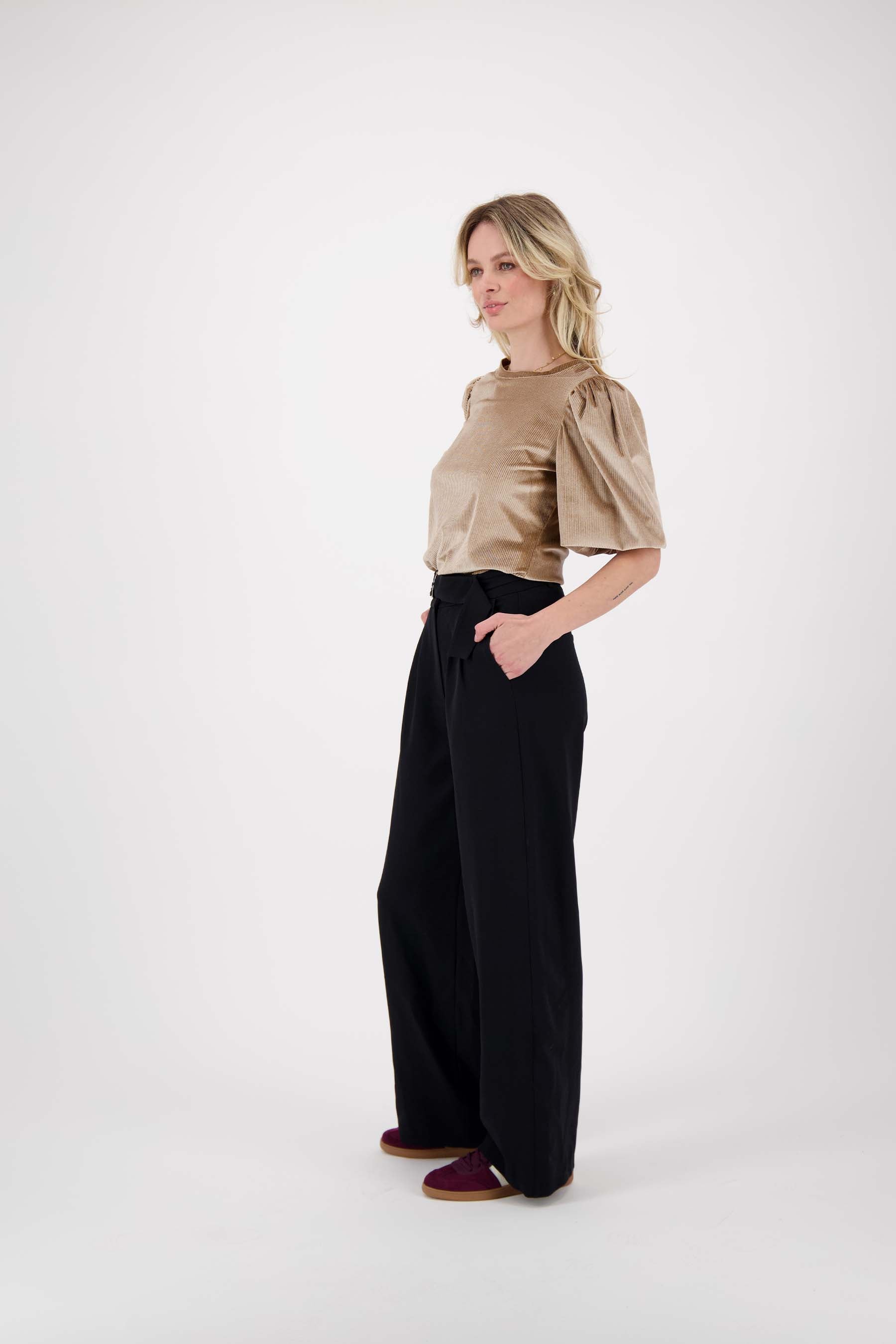 rib velour pofmouw top