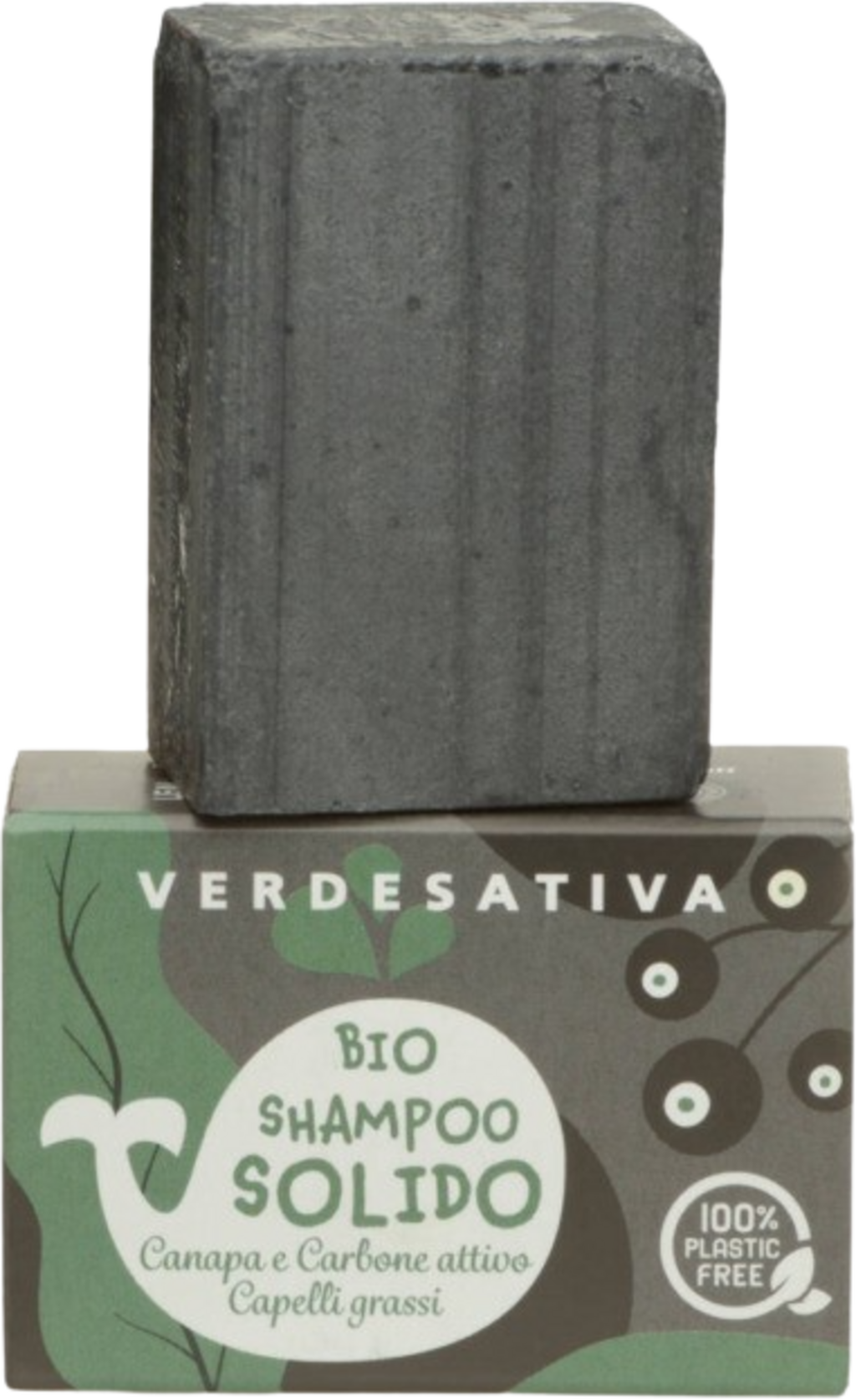 VERDESATIVA  Festes Shampoo Hanf & Aktivkohle, 55 g