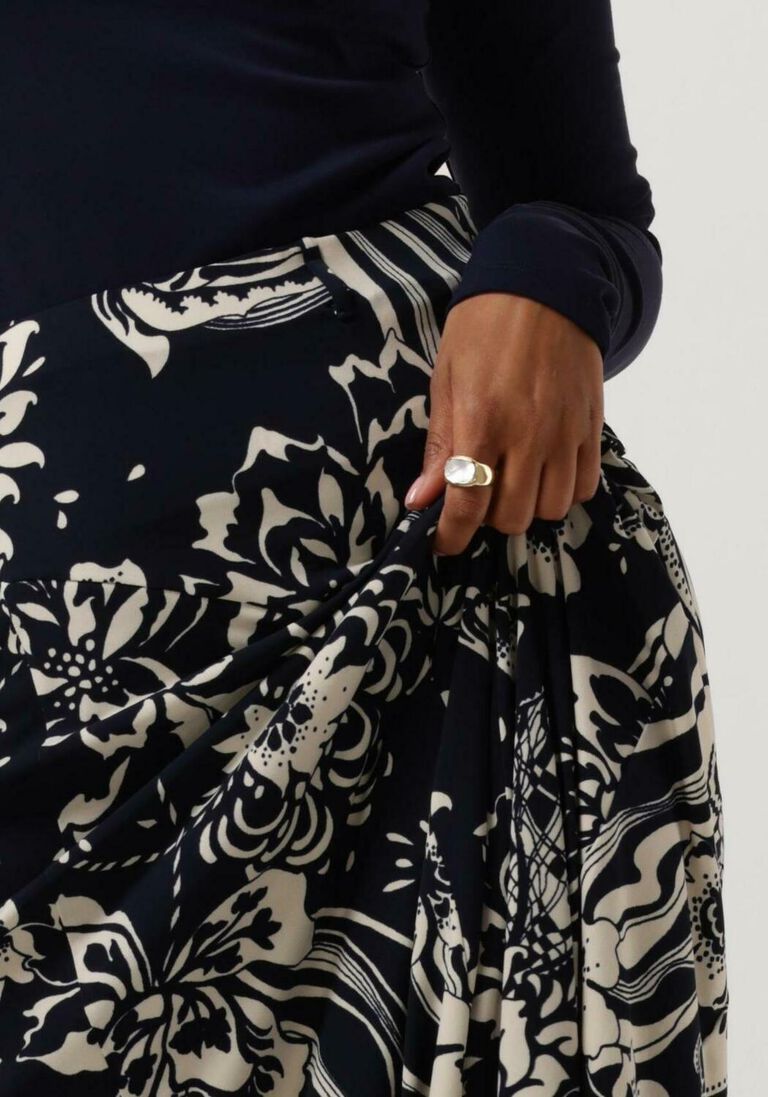 VANILIA blauwe vanilia midirok swirl midi