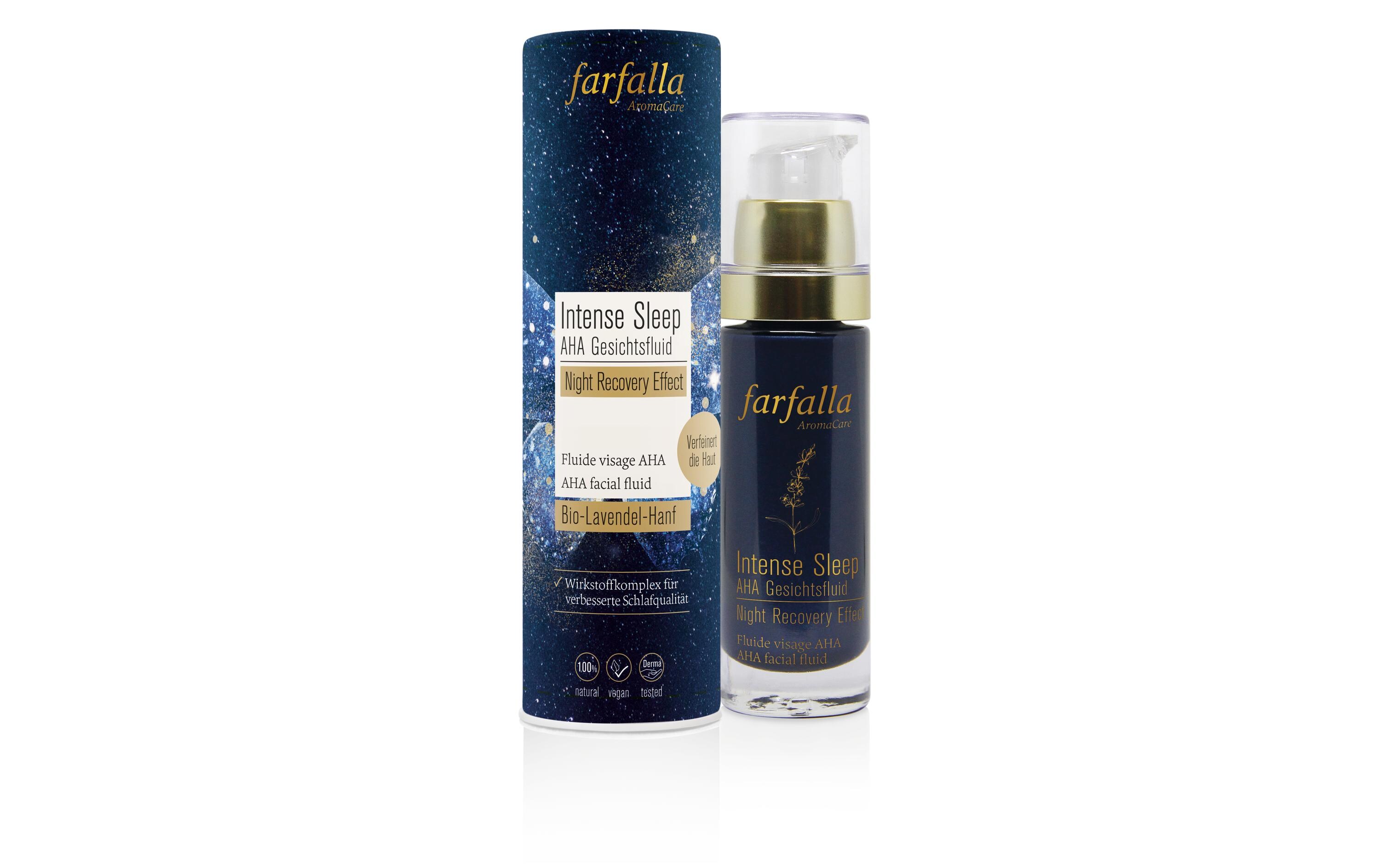 Gesichts-Fluid AHA Intense Sleep 380 ml1 StückNatürliches Fluid mit Lavendel & Hanf für einen ebenmässigen Teint und guten Schlaf