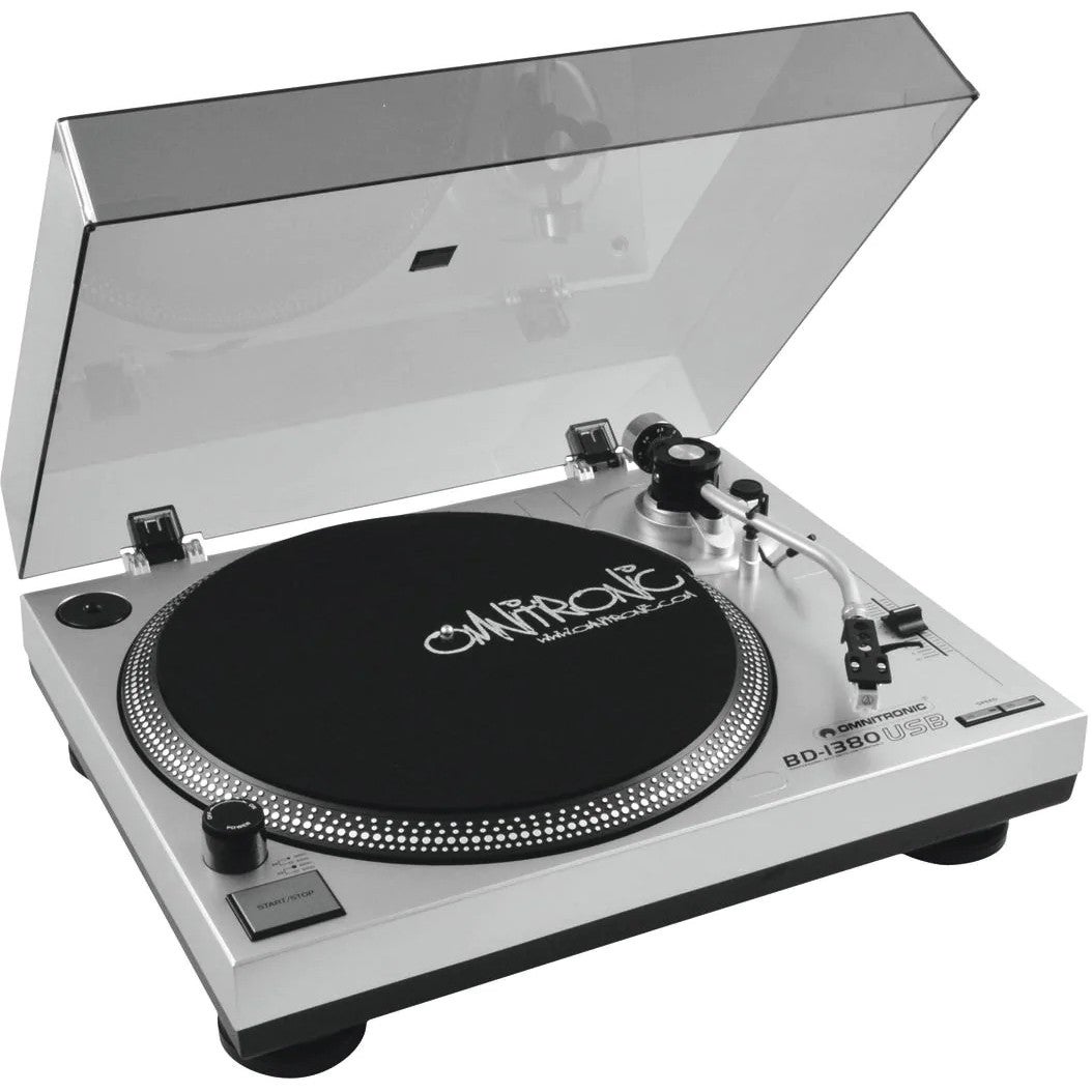 Omnitronic BD-1380 USB draaitafel zilver