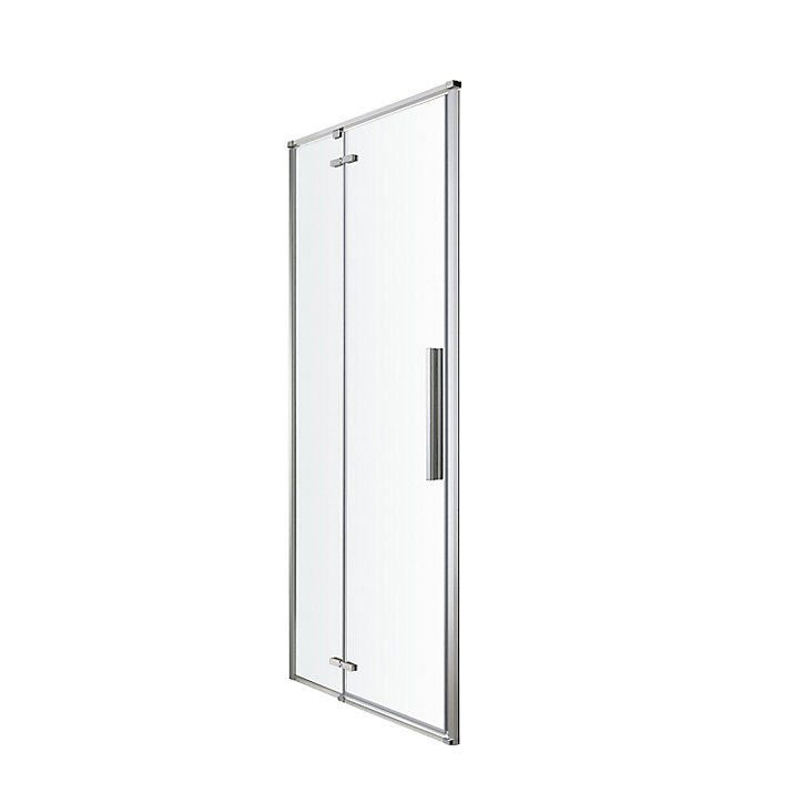 Porte de douche pivotante GoodHome Ezili transparent alu brossé 90 cm