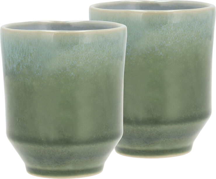 Villa Collection Krus Styles 0,18 liter 2 stk. Grøn/Blå Stentøj Grøn/blå